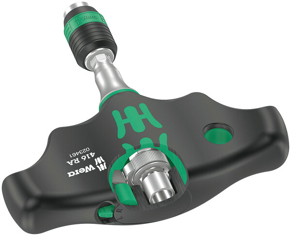 416 RA T-handle bitholding screwdriver with ratchet function and Rapidaptor quic