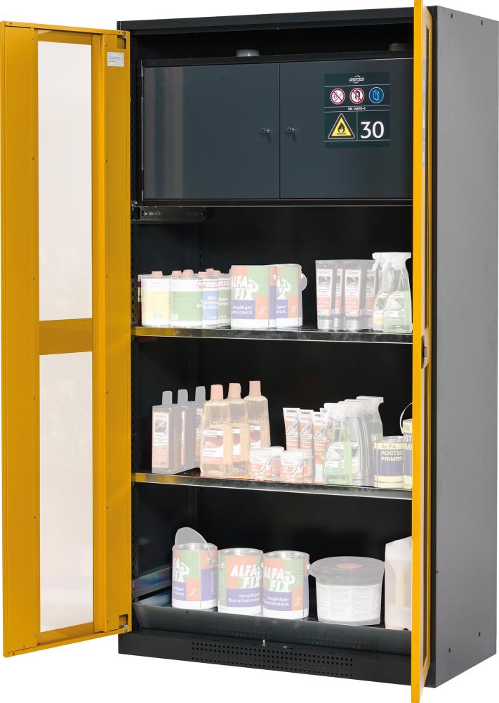asecos Chemikalienschrank gelb 3 Tablarauszüge