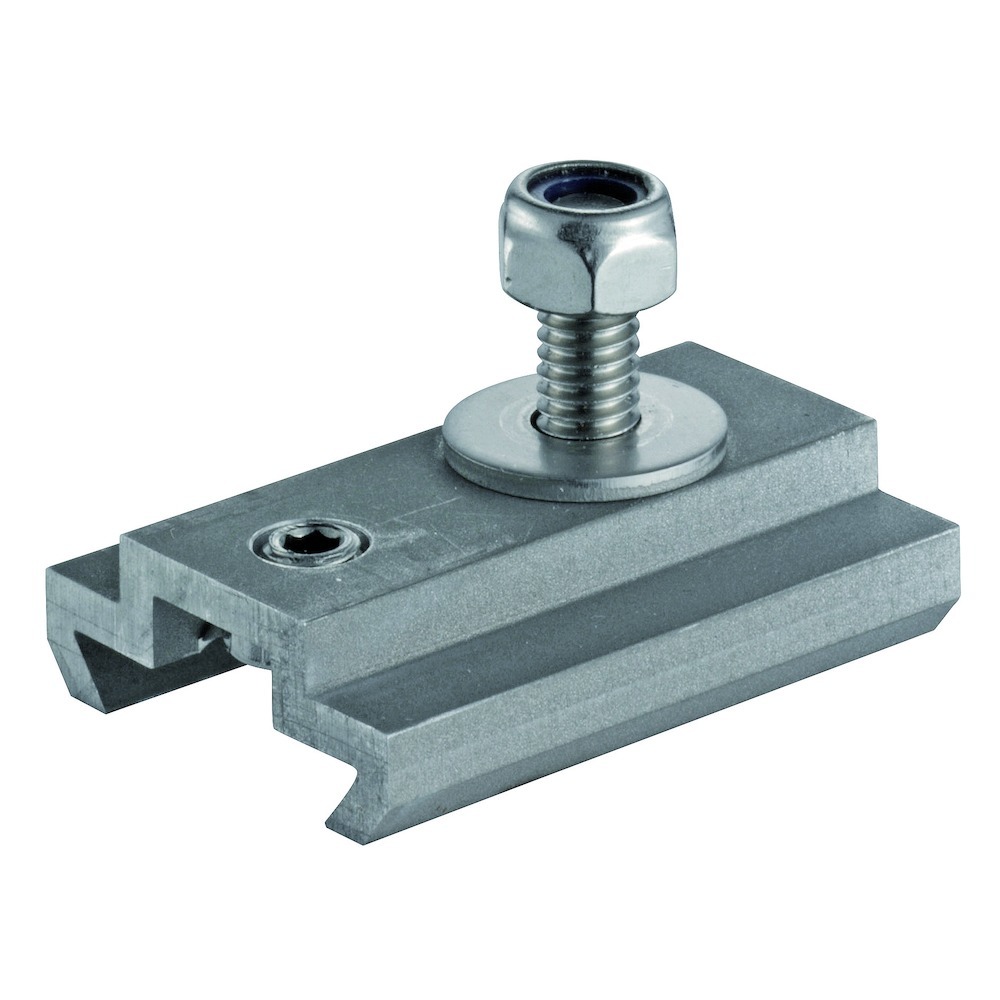 Schiebetür-Klemmadapter,für Laufschiene,80/140, L 42mm,Aluminium/Edelstahl
