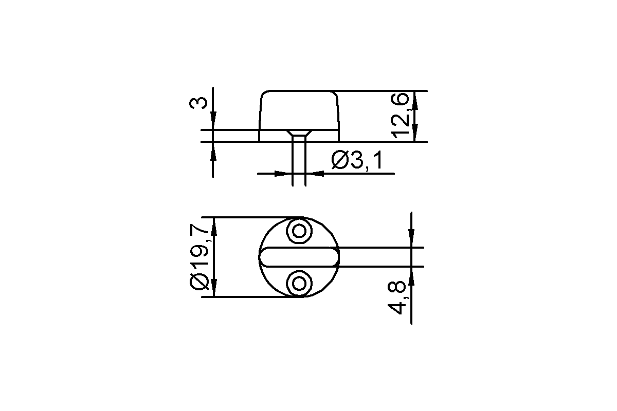 Woelm HELM 14 R Führungsgleiter Kunststoff weiß 001461