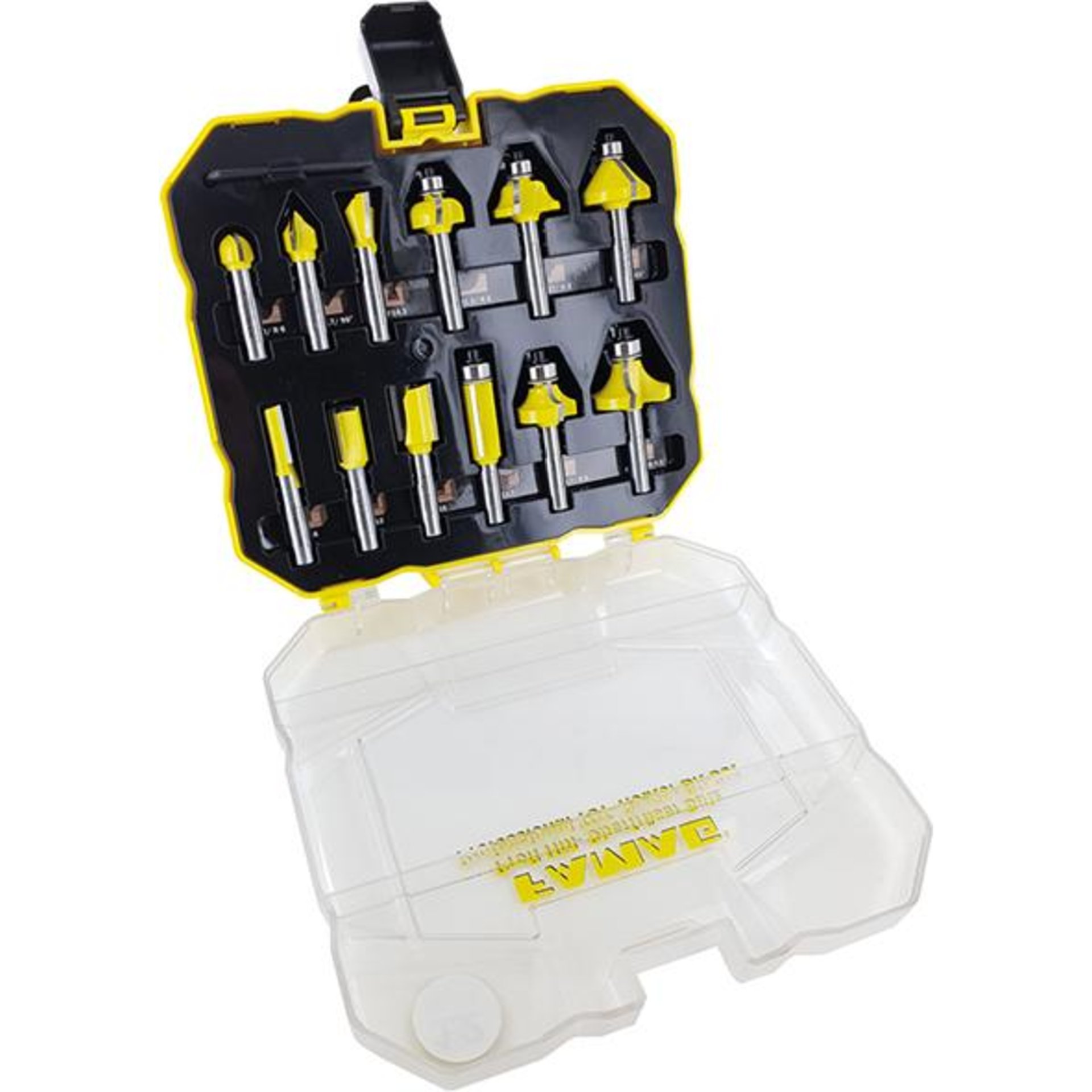 Famag Fräsersatz Profi Line 12-teilig Schaft-Ø 8 mm HM-Fräser Kunststoffbox