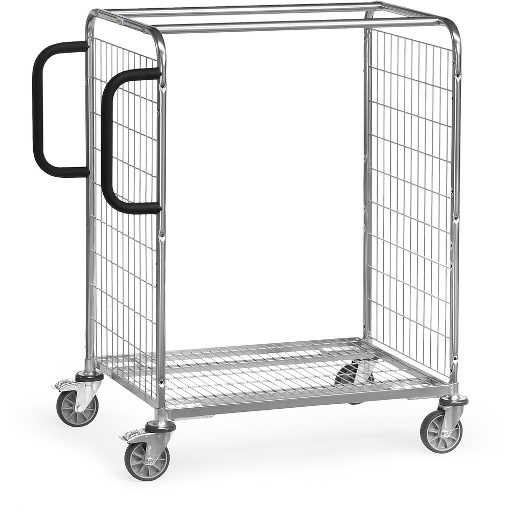 Fetra Kommissionierwagen 28101 Basismodul mit Drahtgitter 1225mm Höhe 300kg Tragkraft