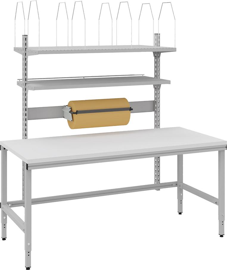 OTTO KIND Verpackungstisch OK-V2 B1685xT800xH718-1018 mm manuell verstellbar Tischplatte Melamin