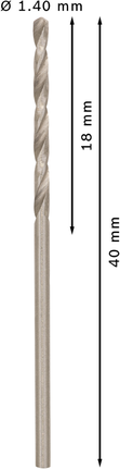 Bosch PRO Metal HSS-G Spiralbohrer 1,4 mm