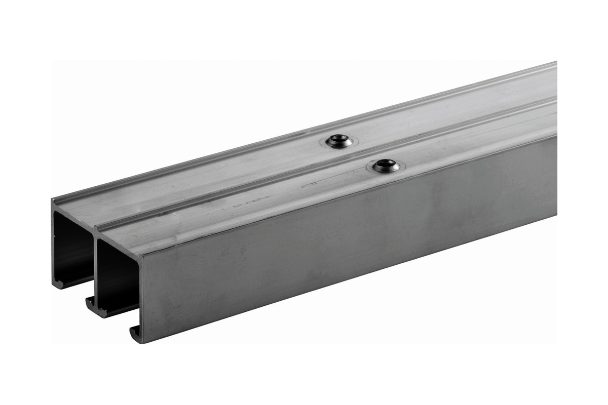 Woelm HELM 62 Doppellaufschiene Aluminium blank gelocht Lagerlänge 6 Meter