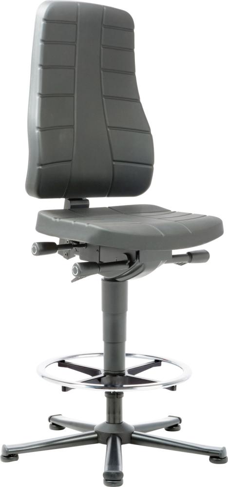 bimos Bimos Arbeitsstuhl 9641-2000 All-In-One 3 Sitzhöhe 570-830 mm mit Gleiter, PU schwarz