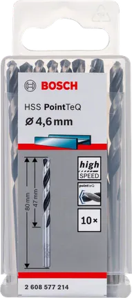 Bosch HSS PointTeQ 4.6mm drill bits set.