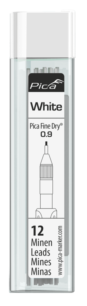 Pica Fine Dry Ersatzminen Weiß 0,9 mm 12 Stück