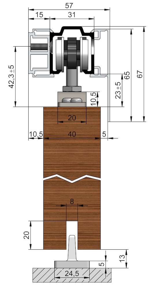 Produktbild Schiebet.-Abdeckkappenpaar, für Abstandsprofil, Aluminium, silberfarbig, elox.