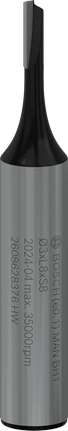 Bosch PRO Router Straight Bit one flute 3 mm diameter.