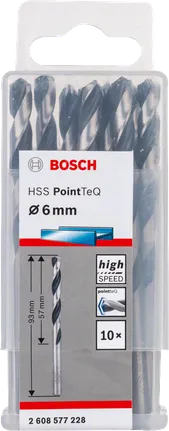 Bosch HSS PointTeQ 6mm twist drill bit set.