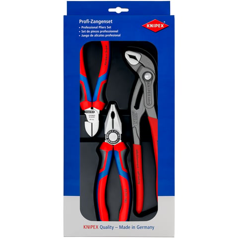 Knipex Bestseller-Paket 00 20 09 V01 3-teiliges Zangen-Set Kombizange Seitenschneider Wasserpumpenzange