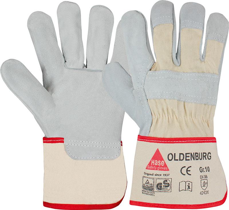 Hase Handschuh Oldenburg, Rindspaltleder,Gr.10