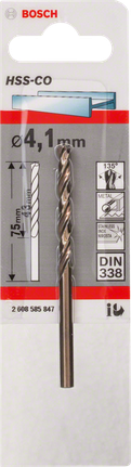 Bosch HSS-Co Metallbohrer 4,1 mm DIN 338.