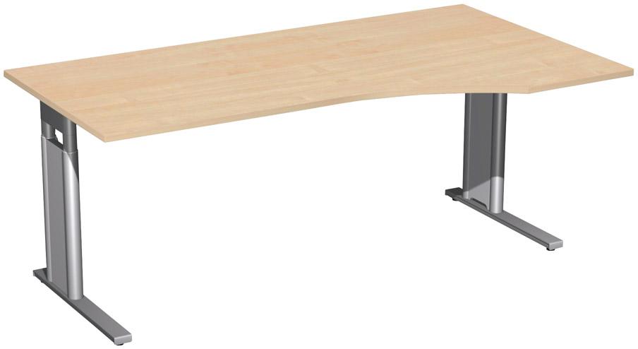 Geramöbel Schreibtisch C-Fuß "Pro", 680–820x1800x800/1000 mm (rechts)