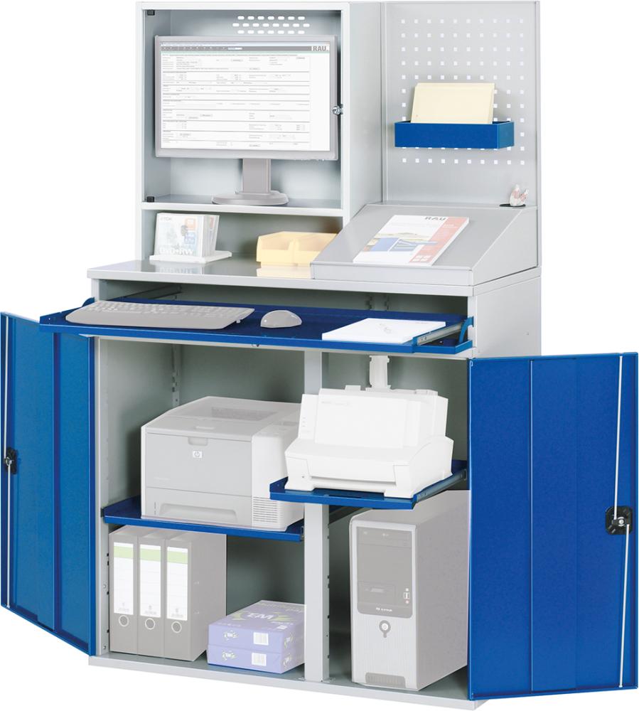 RAU Computer-Schrank, Breite 1100 mm, mit Monitorgehäuse