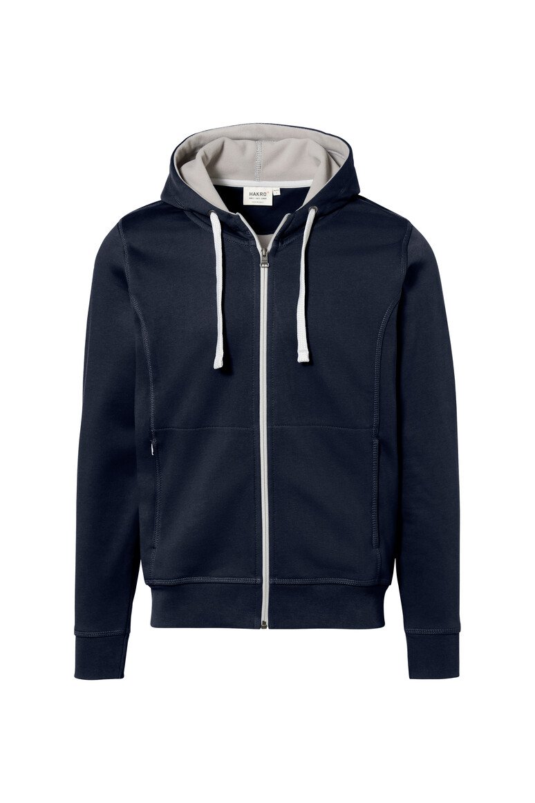 HAKRO Kapuzenjacke Bonded tinte/silber M