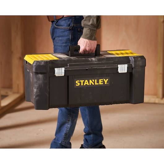 Stanley Kunststoffbox Essential 26 STST82976-1 mit Organizer und Metallverschlüssen