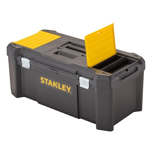Stanley Kunststoffbox Essential 26 STST82976-1 mit Organizer und Metallverschlüssen