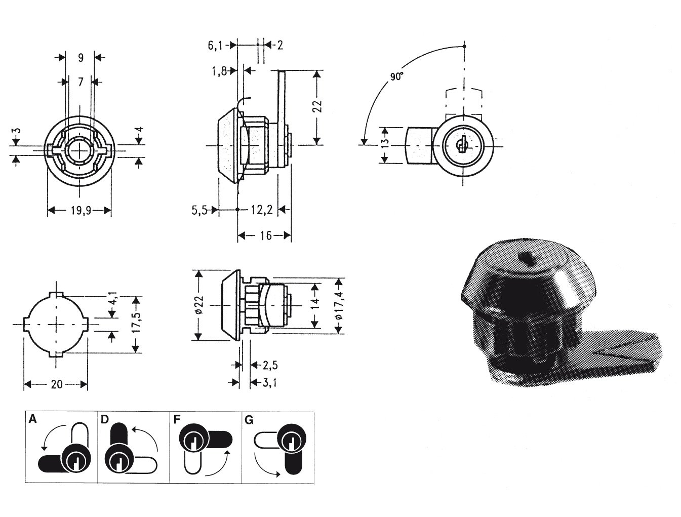 DOM Hebelzylinder 310-018-7