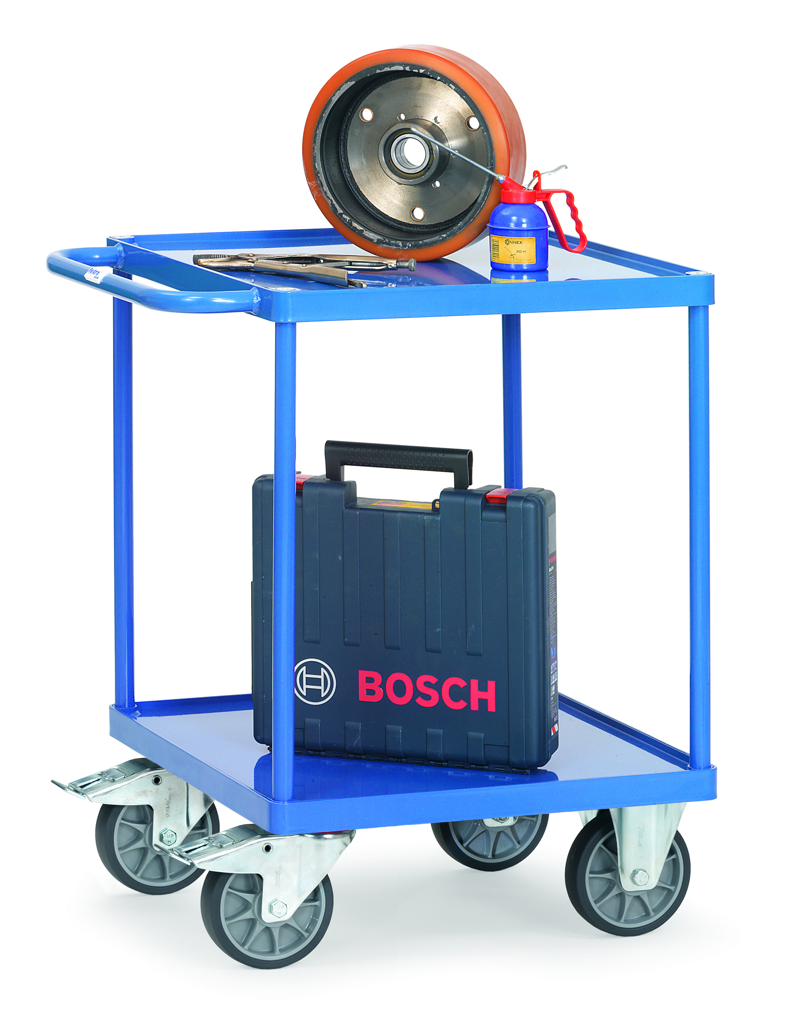 Tischwagen mit Stahlblech-Wannen