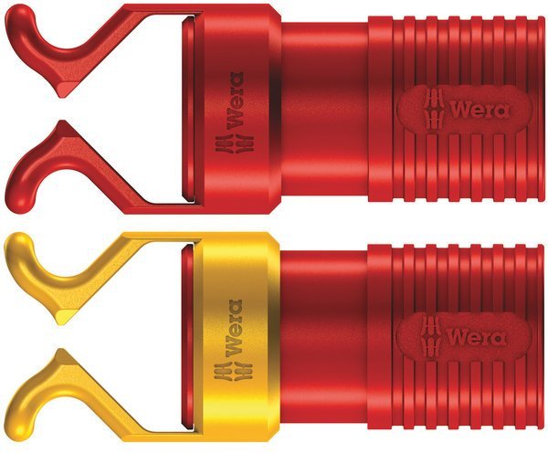 Wera 1440/1442 Schraubkrallen Set 2-teilig Elastomer, griff, Kletterkarabiner, Klettern, rot, gelb
