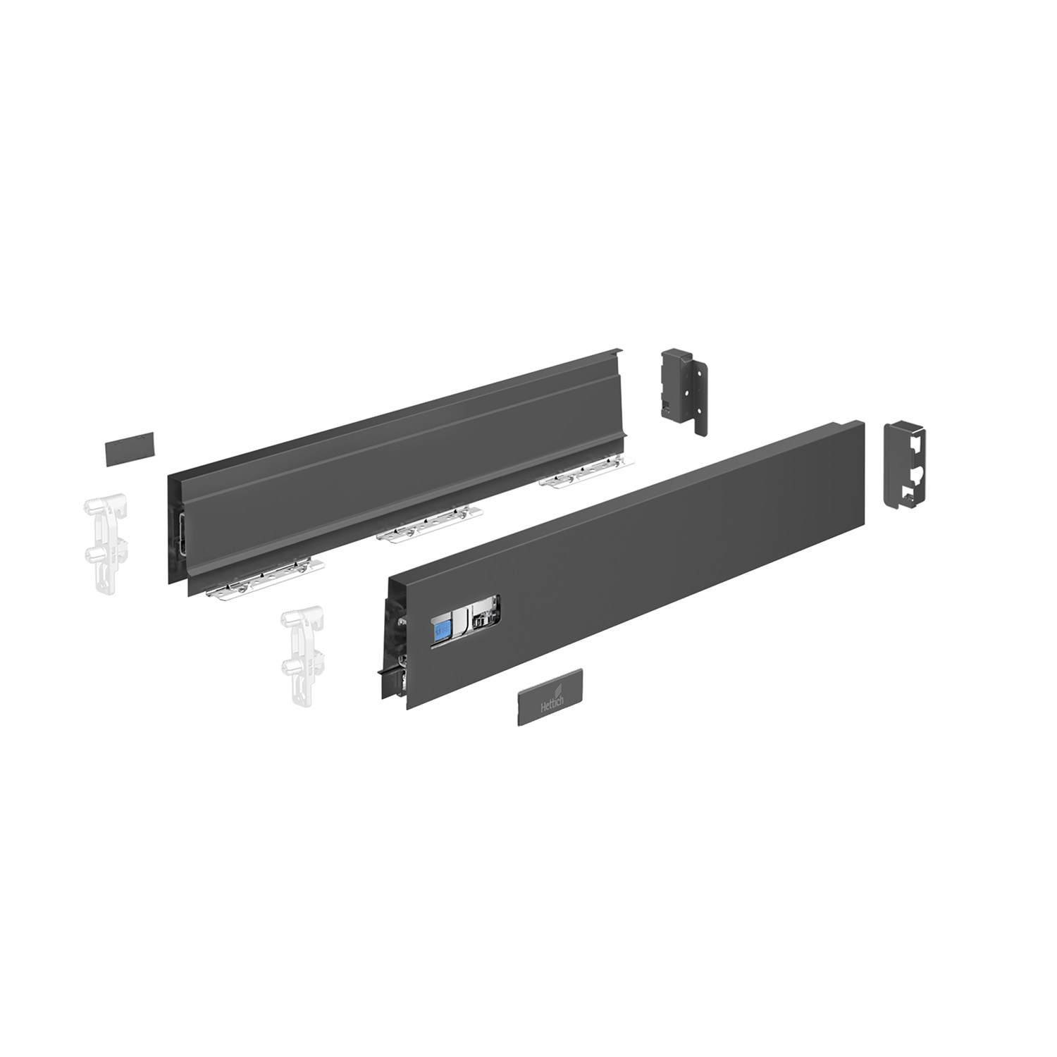 HETTICH InnoTech Atira Set Zarge, 470 x 70 mm, anthrazit, links und rechts