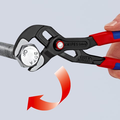 Knipex Cobra® QuickSet Hightech-Wasserpumpenzange mit rutschhemmendem Kunststoff überzogen 250 mm, 87 21 250