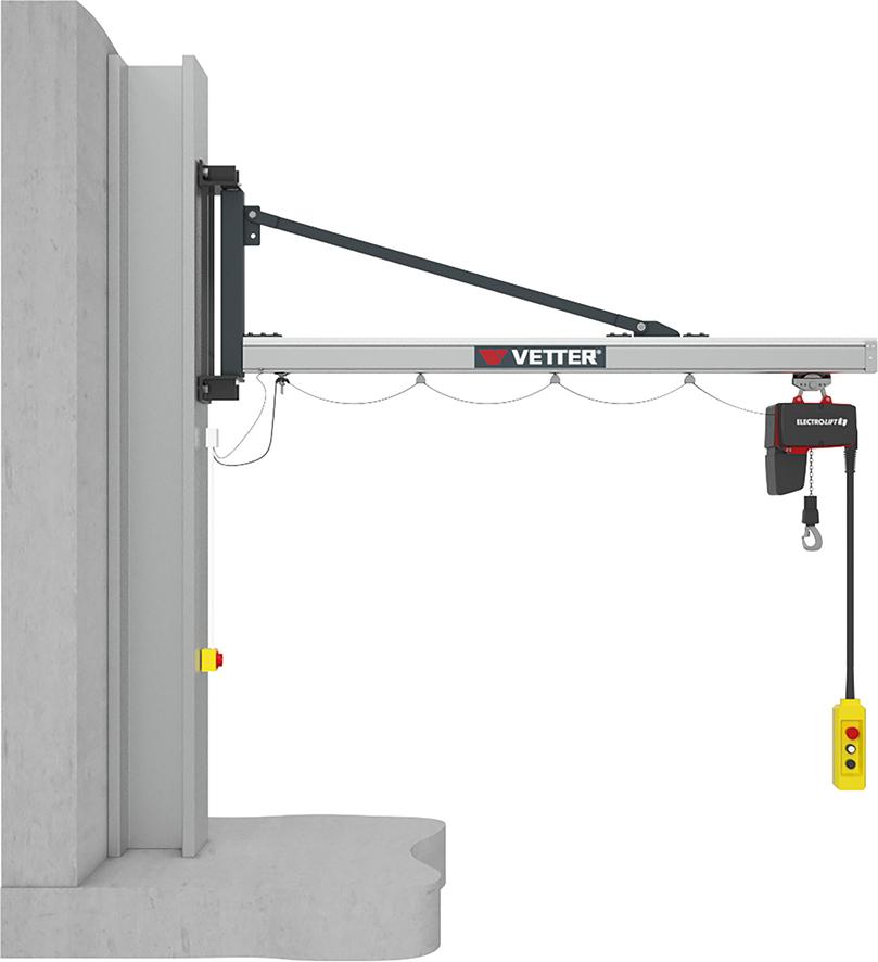 VETTER Krantechnik Kran Unilift UW 180° Wandausführung ohne E-Kettenzug