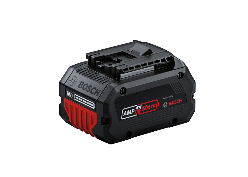 Bosch ProCore 18V-Akku mit AMPShare-Technologie., Akku, Werkzeugakku, Schwarz-Rot, Ladezustandsanzeige, AMPShare-System