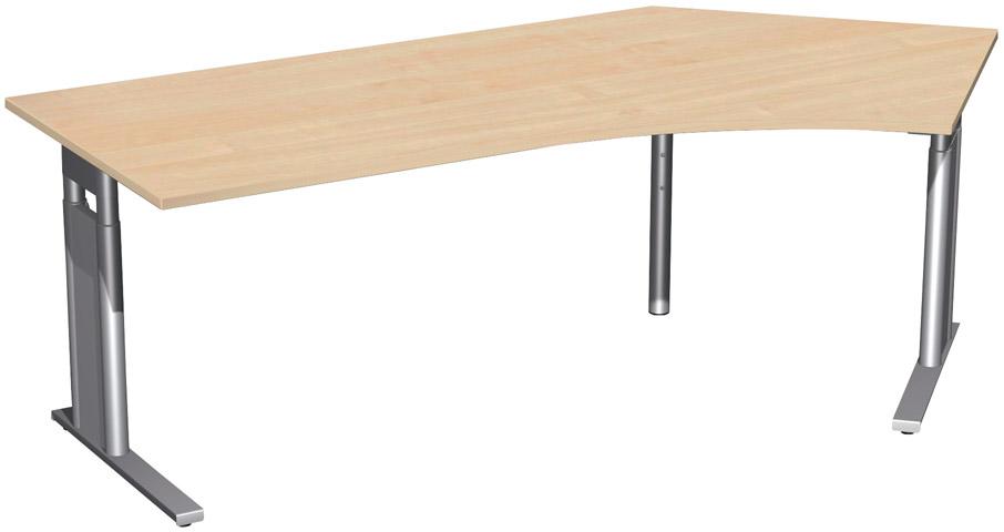 Geramöbel Schreibtisch C-Fuß "Pro", 680–820x2166x800/1130 mm (135° rechts)