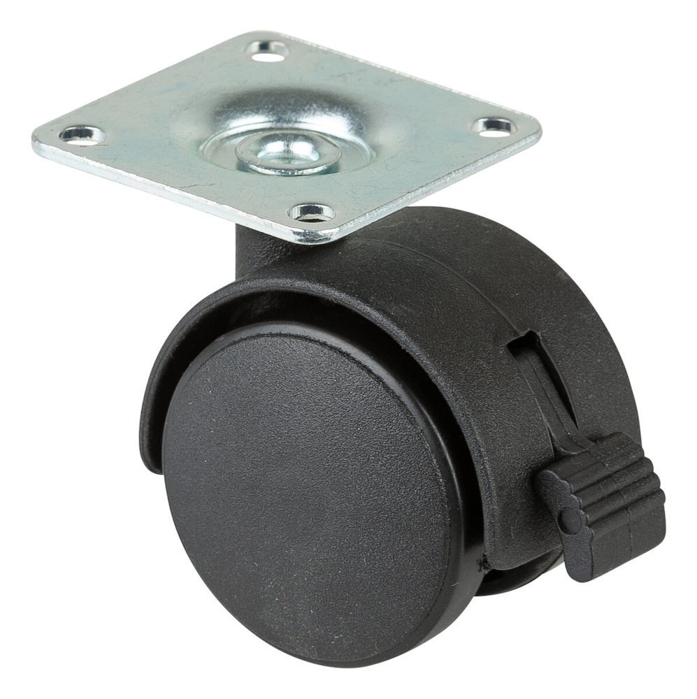 BS Rollen BS Kunststoff-Doppelrolle mit Feststeller 40mm 30kg Anschraubplatte