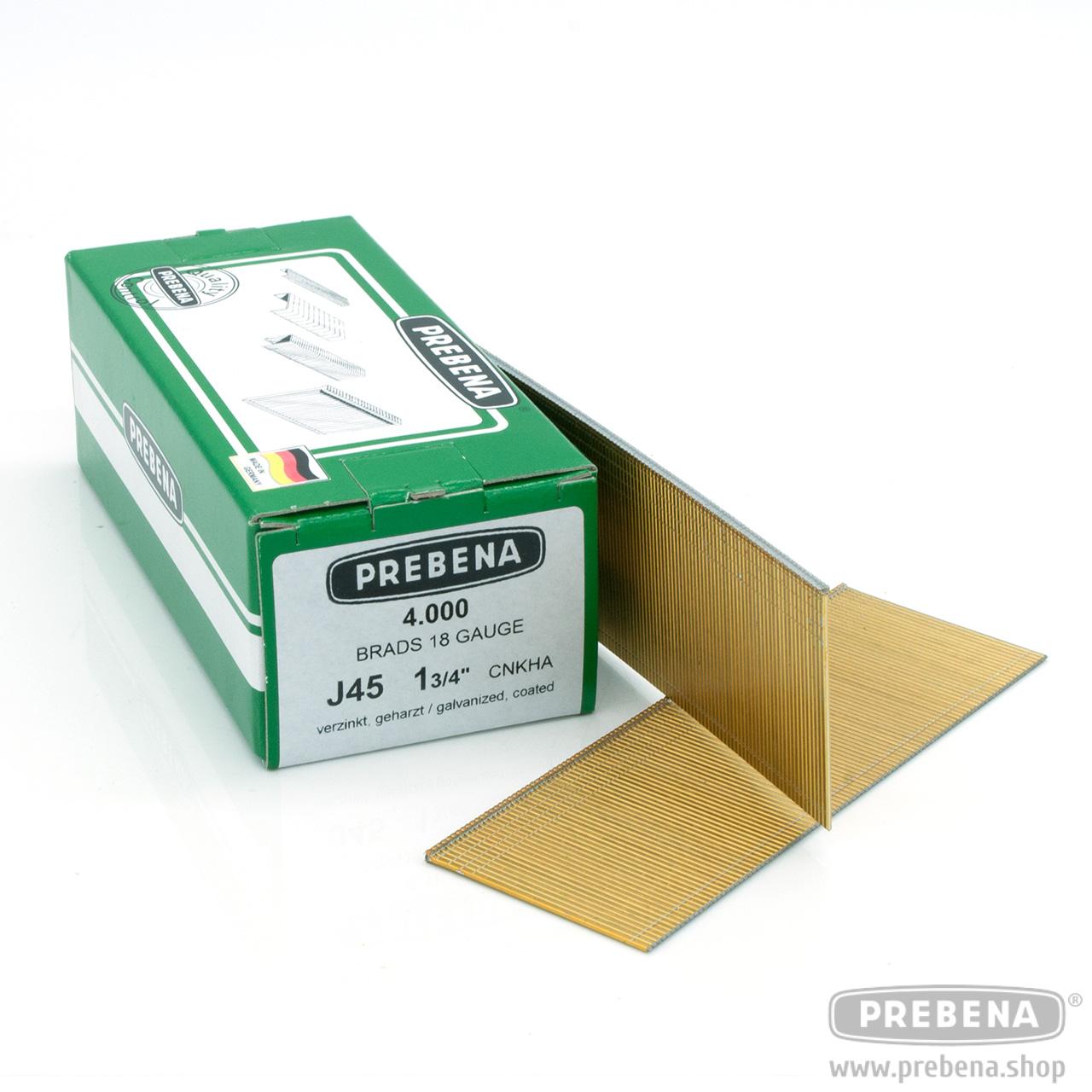 Prebena Stauchkopfnägel J45CNKHA Brads verzinkt geharzt 45mm 4000 Stück