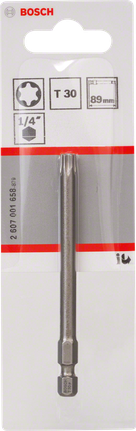 Bosch T30 89mm screwdriver bit for 1/4 inch hex tools., Torx-Bit, T30, 89 mm, Sechskantschaft, Bosch