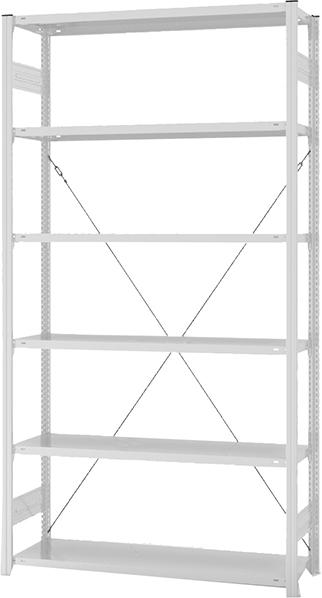 Grundregal, 6 BD 2500x400x1300, hellgrau