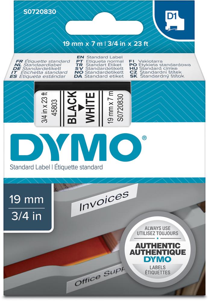 DYMO Schriftband D1 45803 schwarz/weiß 19mmx7m DYMO