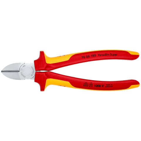 Knipex Seitenschneider 70 06 180 VDE-geprüft 180mm isoliert mit Mehrkomponenten-Hüllen