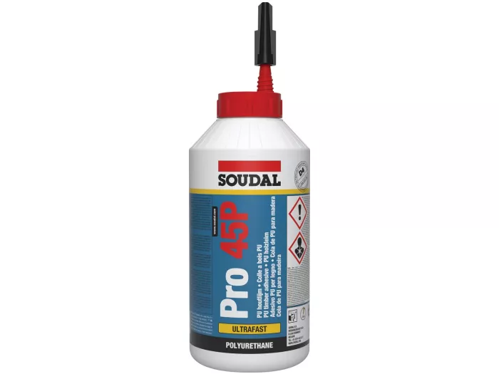 Soudal PRO 45P PU Holzleim D4 Schnelltrocknend 750g Flasche