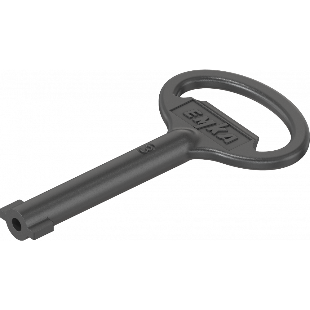 Schlüssel für Betätigung Doppelbart 3 Dorn, GD-Zn schwarz gepulvert