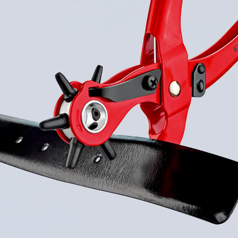 Knipex Revolverlochzange 90 70 220 rot pulverbeschichtet 220 mm 6 Lochpfeifen Ø 2-5 mm