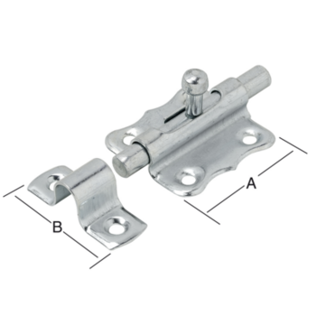 Vormann Grendelriegel 000225047Z 47x47mm Stahl verzinkt mit Schlaufe