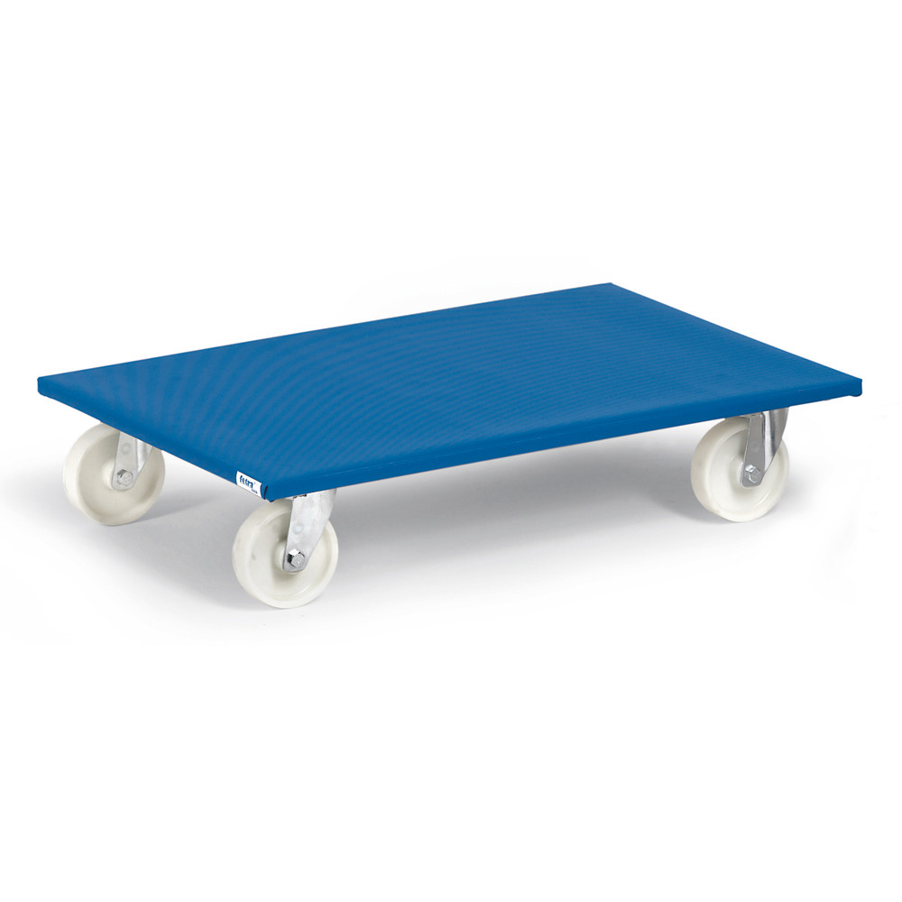 Fetra Möbelroller 2359 800x600mm 600kg Polyamidräder, Rollwagen, Pedalwagen, Bodenplatte, Gummirollen, Blau