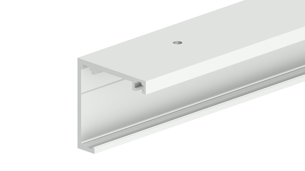 OT-Laufprofil, auf Fixmaß, GT-L, mit Seitenteil, edelstahloptik