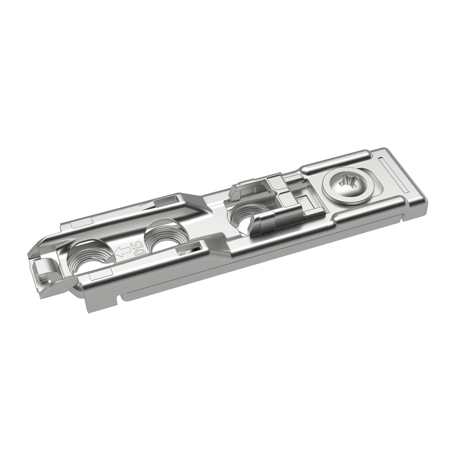 HETTICH Linear-Montageplatte mit Direkt-Höhenverstellung, vernickelt, Lochreihe 20 x 32 mm, zum Anschrauben, Distanz 1.5 mm