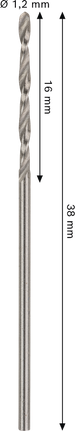 Bosch PRO Metal HSS-G 1.2 mm twist drill bit.