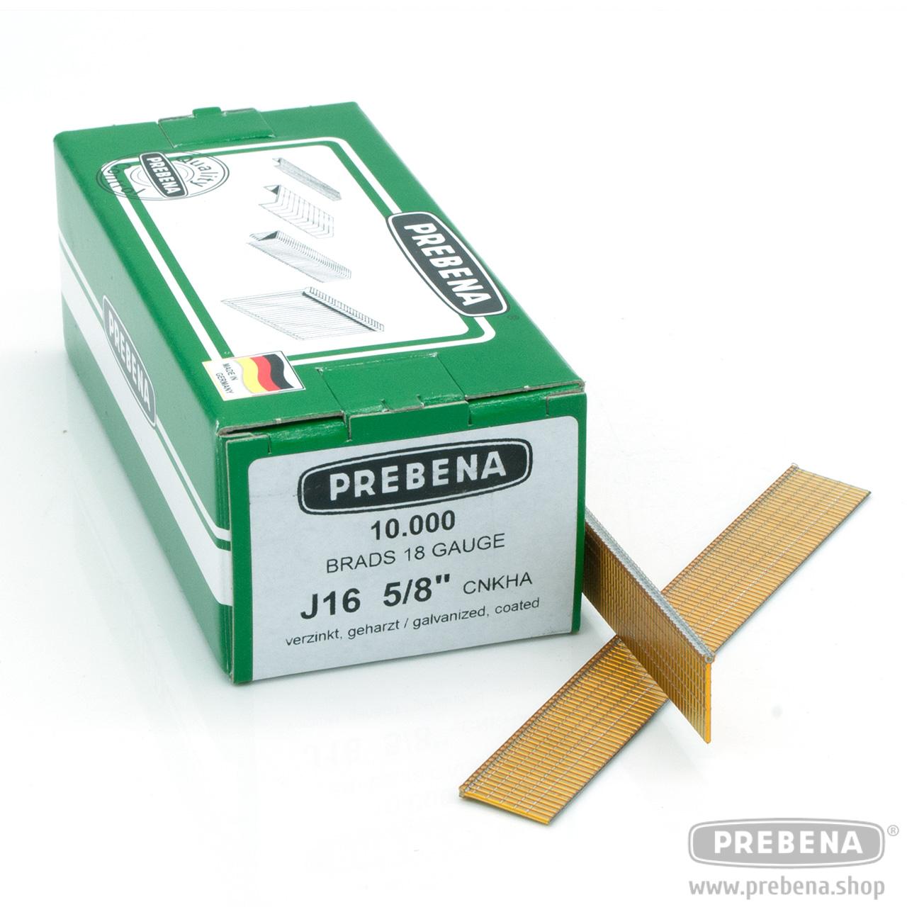 Prebena J16CNKHA Stauchkopfnägel (Brads) verzinkt geharzt 16mm 10000 Stück
