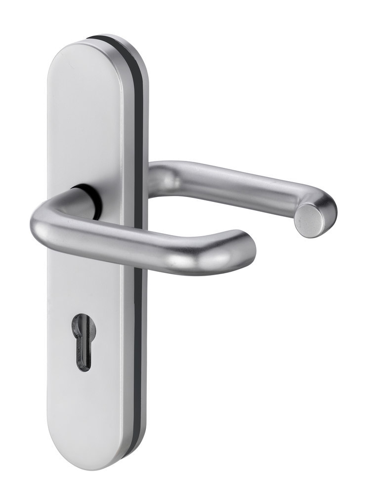 EDI Schutz-Drückergarnitur mit Langschild Logo 8753/7203, Aluminium