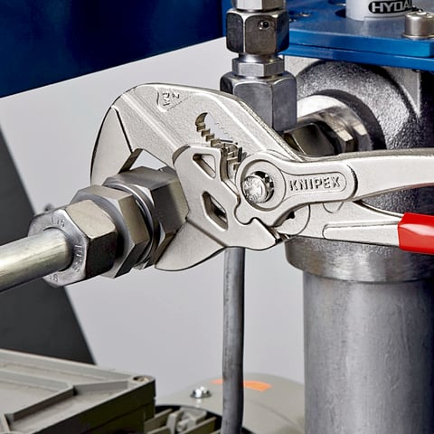 Knipex Zangenschlüssel 86 03 150 Zange und Schraubenschlüssel 150mm Kunststoff überzogen verchromt