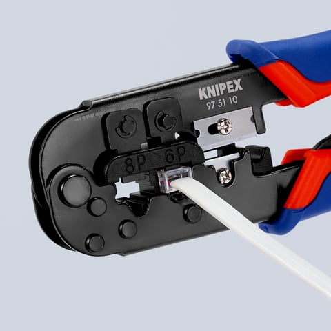 Knipex Crimpzange für Westernstecker 97 51 10 190 mm RJ11/12 RJ45
