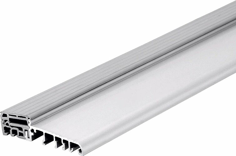 Roto Balkontürschwelle Eifel 80 TB grau geriffelt 6000mm Aluminium Kunststoff